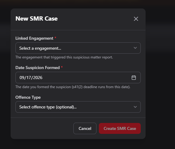 Starting a new SMR case.