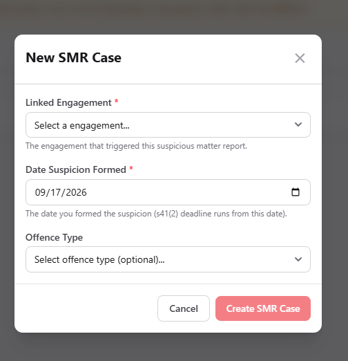Starting a new SMR case.