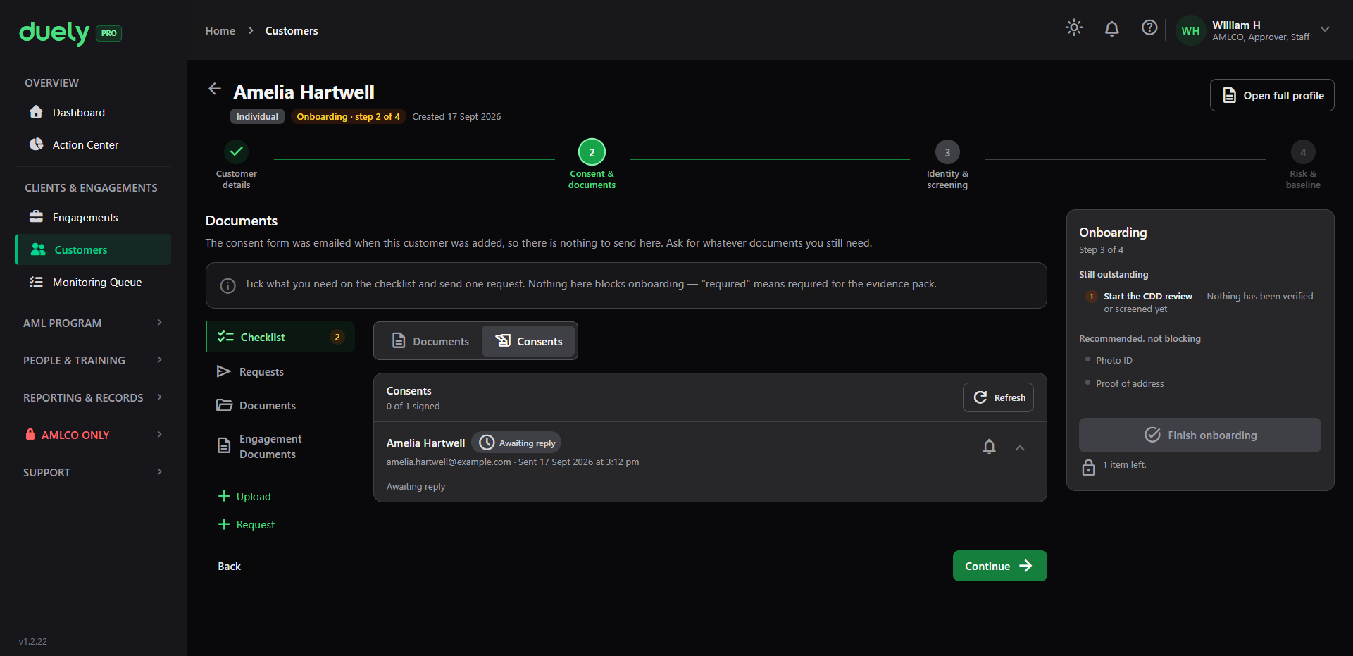 The Consent tab.